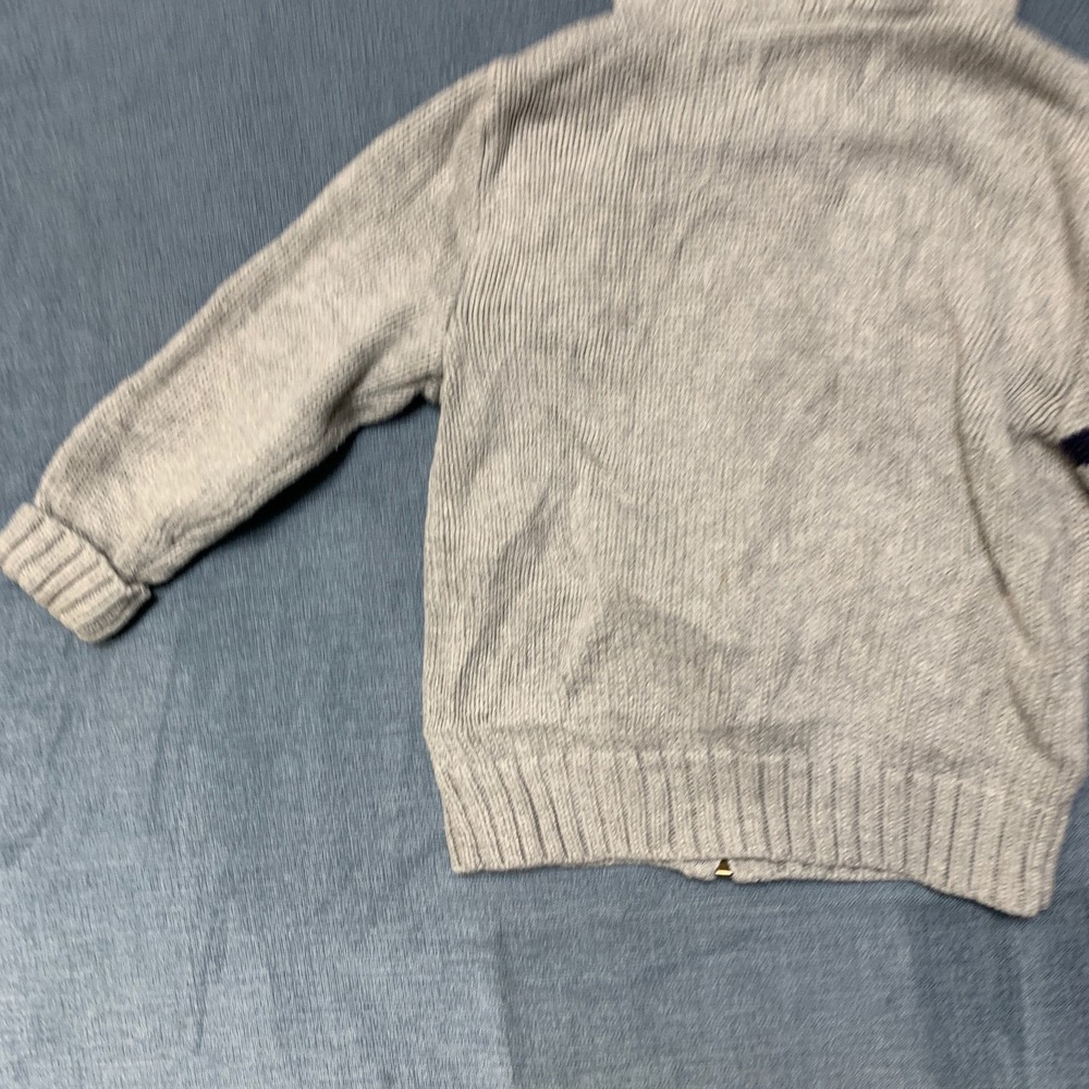 Polo Ralph Lauren Sweater Boys 24M Gray Embroidered Pony Logo Hooded Full Zip - Picture 11 of 14